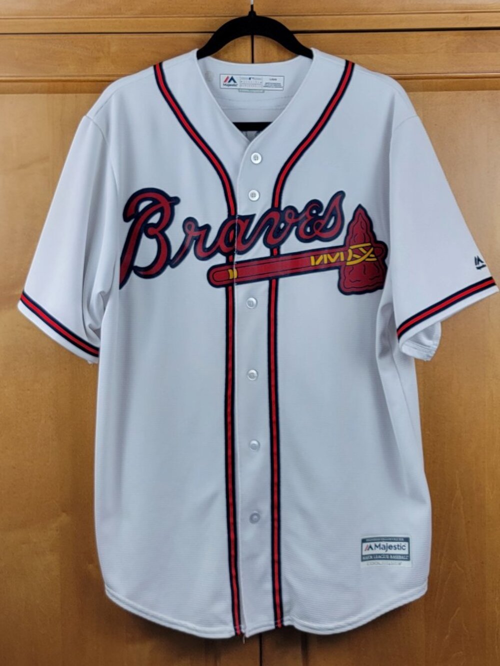 Majestic Atlanta Braves Dansby Swanson #7 Jersey White Home  - Men's L